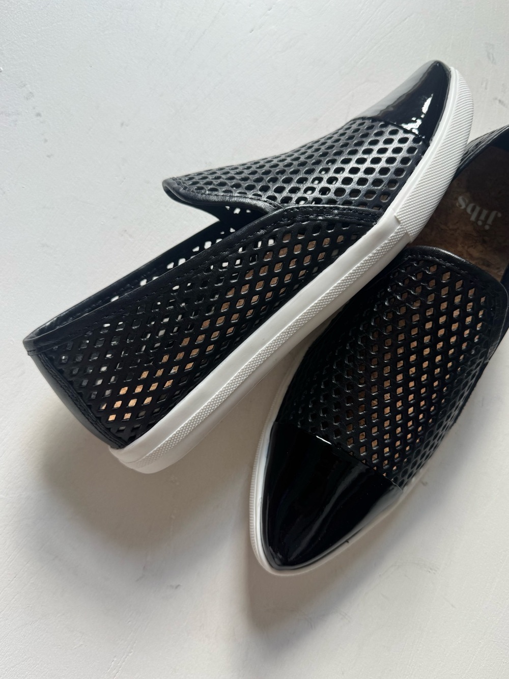Jibs Slim Slip On Sneakers in Black/Onyx Leather - Picture 7 of 12